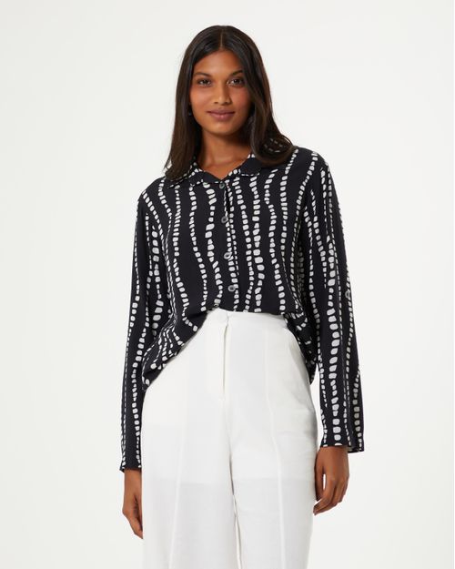 Camisa Estampada Eva Dots - Preto