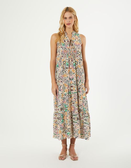 Vestido New Longo Estamp Mini Cashmere - Off White