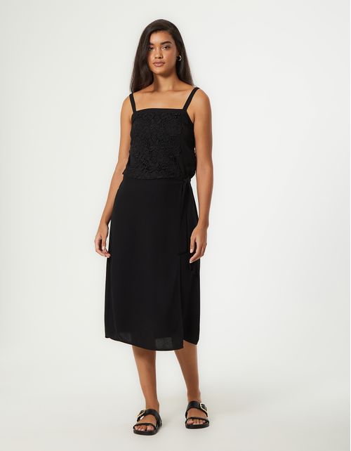 Saia Midi Twill - Preto