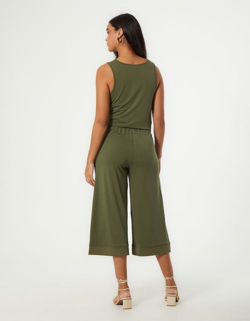 Calça Detalhe Cos - Verde Oliva
