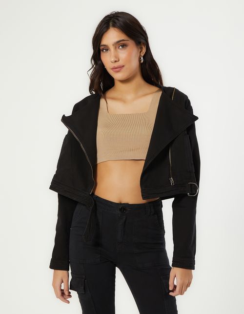 Blusa Tricot Cropped Decote Quadrado - Dourado