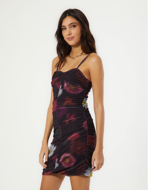 Vestido Curto Estampa Blow - Preto