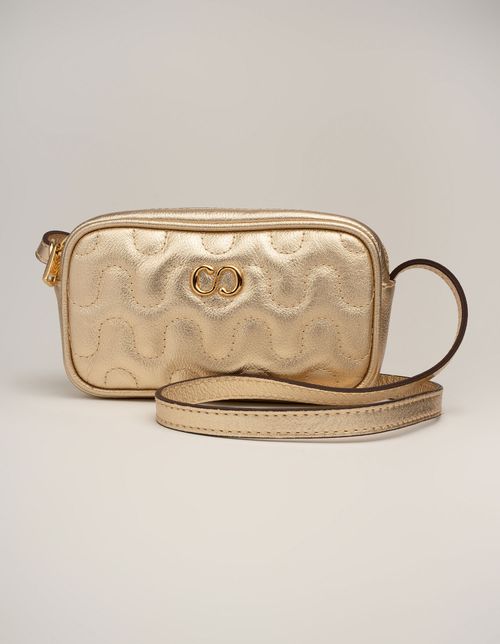 Bolsa Couro Câmera Bag - Dourado