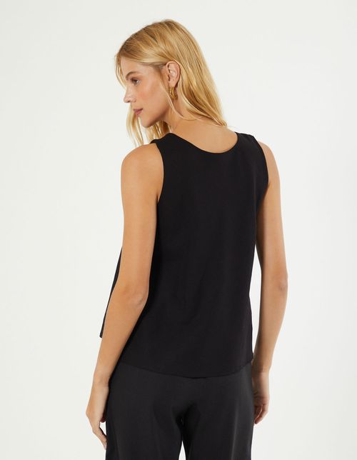 Blusa Sem Manga Viscolinho - Preto