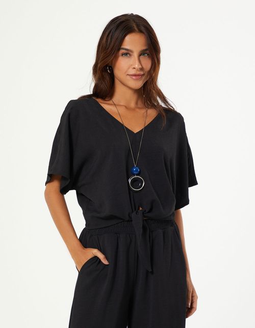 Blusa Manga Chevron - Preto