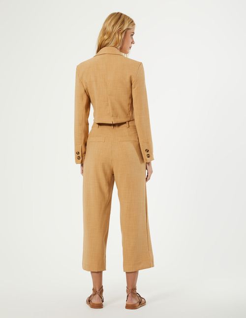 Calça Cropped Alfaiataria - Areia