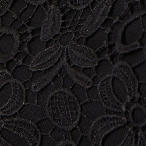 Top Recorte Renda Twill - Preto