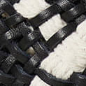 Cinto Tresse Couro Detalhe Cadarço - Preto e Branco