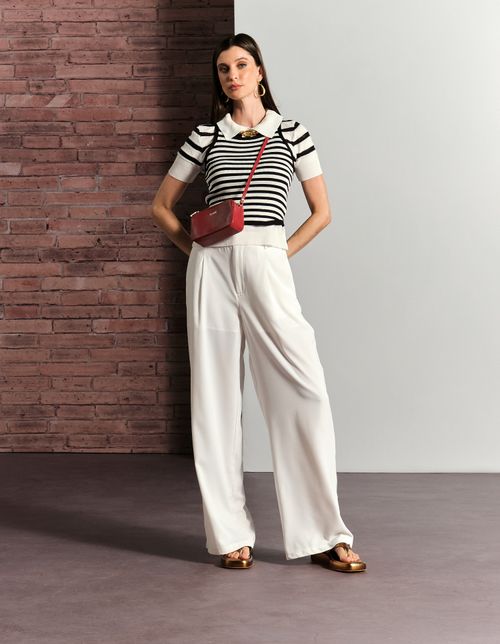 Calça Reta Alfaiataria - Off White