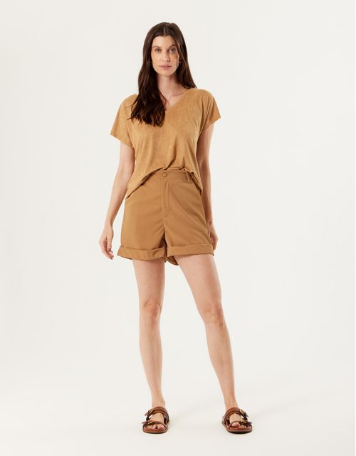 Short Reto Bolsos - Bege