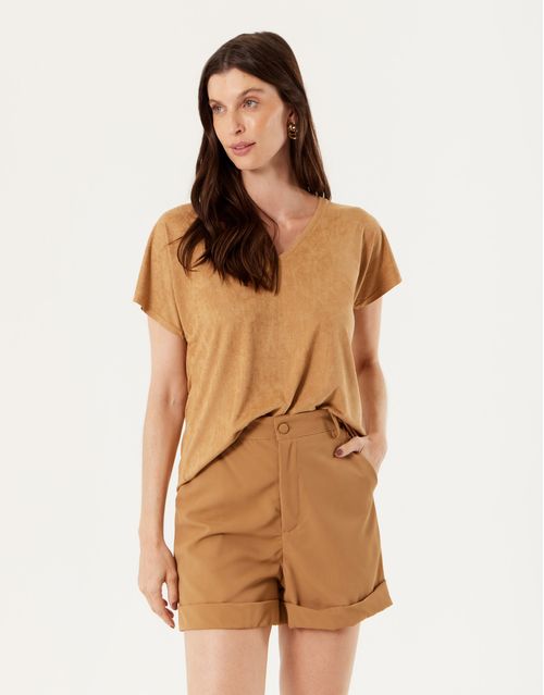 Short Reto Bolsos - Bege