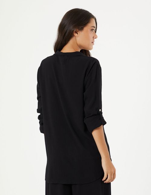Camisa Texturas Botões - Preto