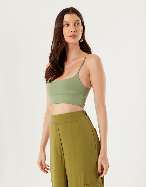 Top Faixa Basic Color - Verde Agua