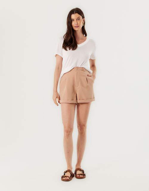 Short Alfaiataria Pregas - Nude