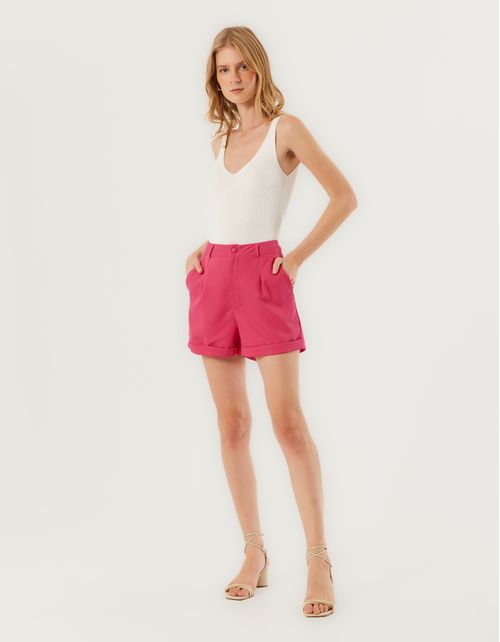 Short Alfaiataria Pregas - Pink