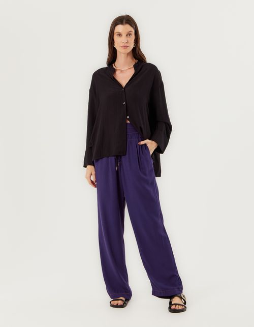 Camisa Ampla Botões - Preto