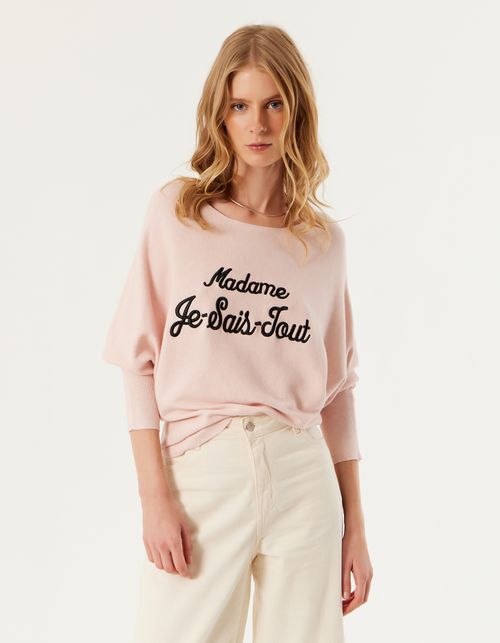 Blusa Tricot Bordada - Rose