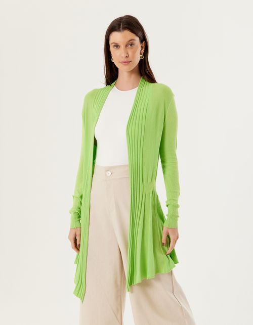 Casaco Tricot Alongado - Verde