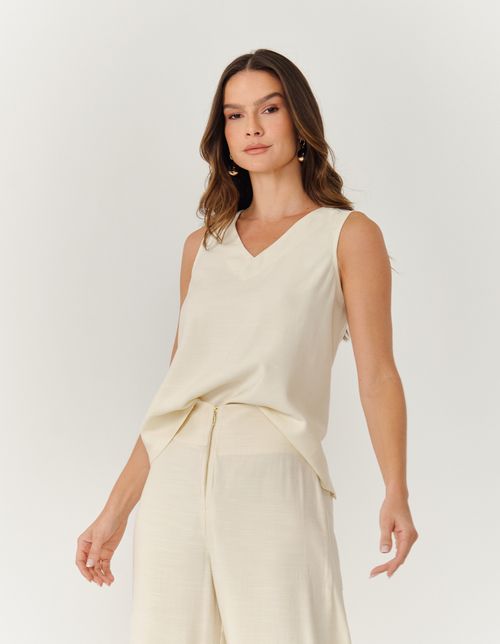 Blusa Detalhe Botoes Pietra - Marfim
