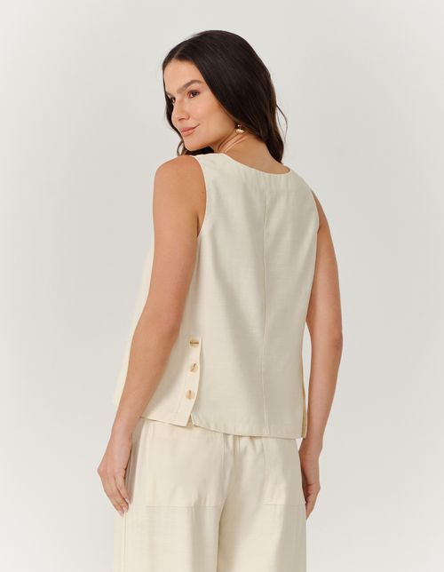 Blusa Detalhe Botoes Pietra - Marfim