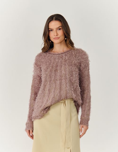 Blusa Tricot Angora - Chocolate