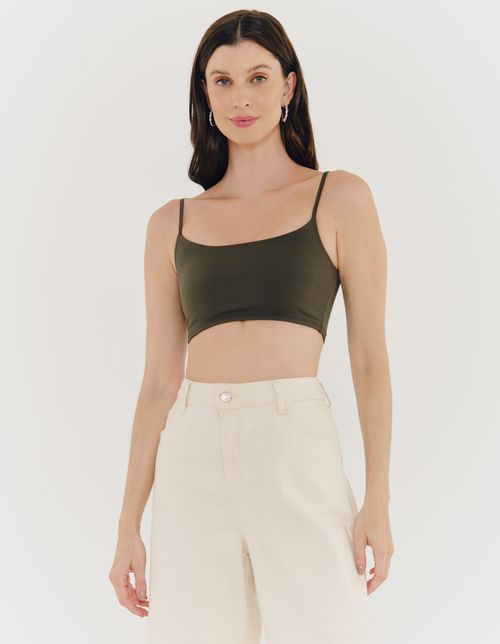 Top Faixa Basic Color - Verde Militar