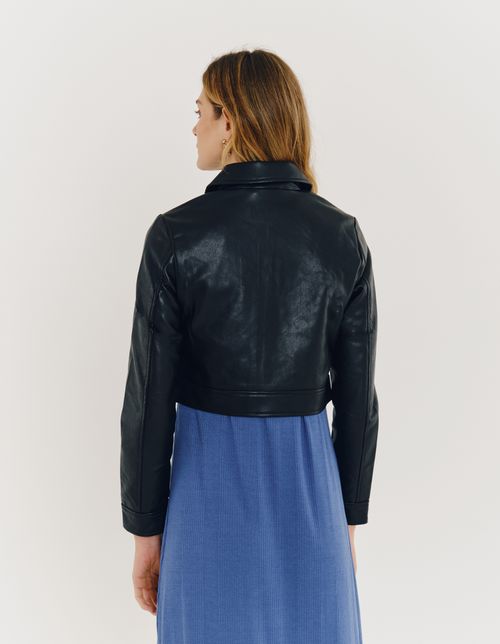 Jaqueta Pu Bolsos - Preto