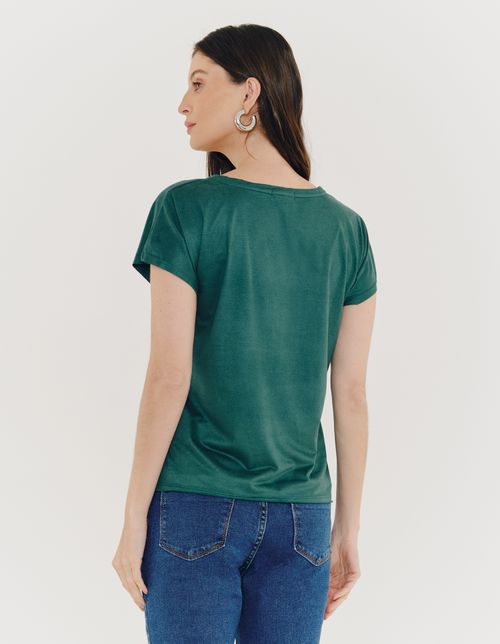 Blusa Gola v Suede - Verde Bandeira