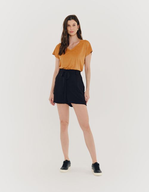 Short Jacquard Faixa - Preto