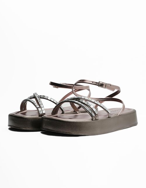 Flatform Multi Tiras Espelhadas - Prata Velho