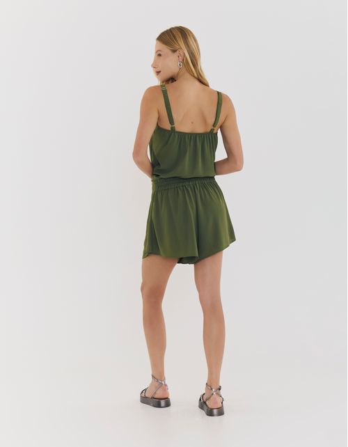 Short Amplo Amarração - Verde Oliva
