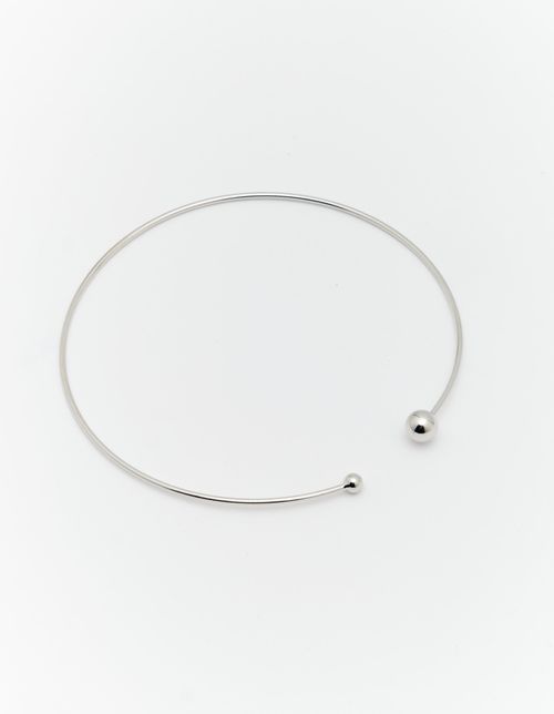 Colar Choker Esfera Dupla - Niquel