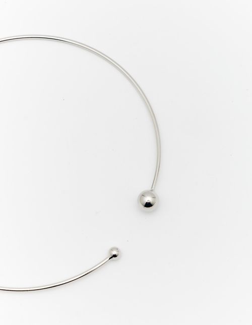 Colar Choker Esfera Dupla - Niquel