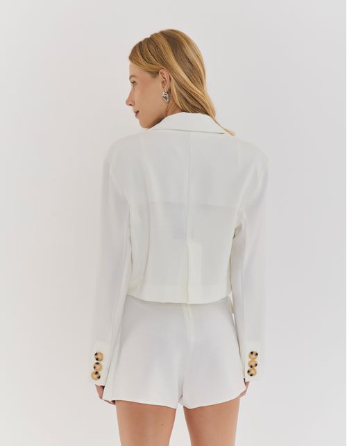 Short Saia Alfaiataria Bolsos - Off White