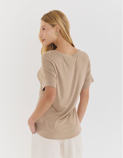Blusa Bordada Flores Cascata - Bege