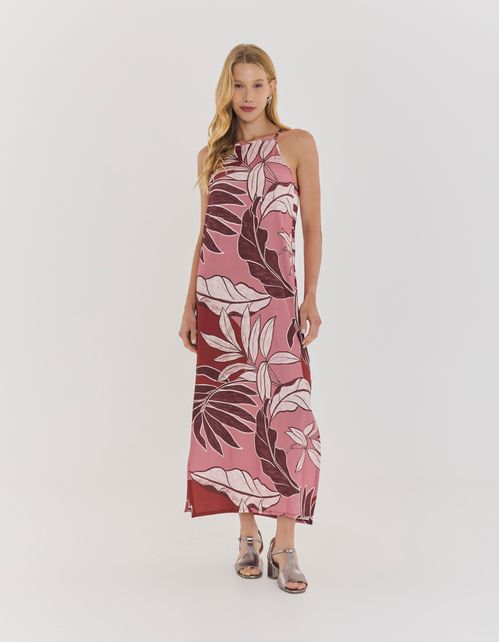 Vestido Midi Estampado Rosalia - Rosa