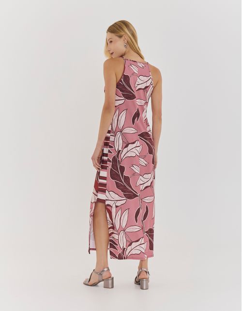 Vestido Midi Estampado Rosalia - Rosa