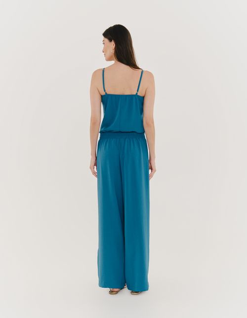 Calça Reta Cós Elástico - Blue Ocean