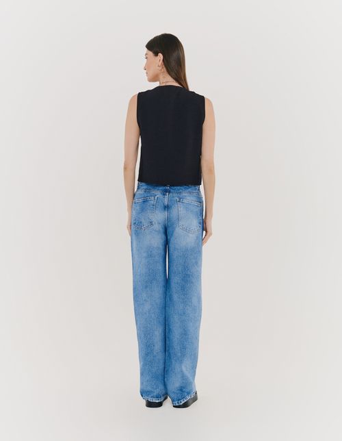 Calca Jeans Reta - Denim Medio