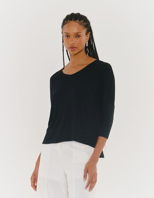 Blusa Manga 7/8 Basic - Preto