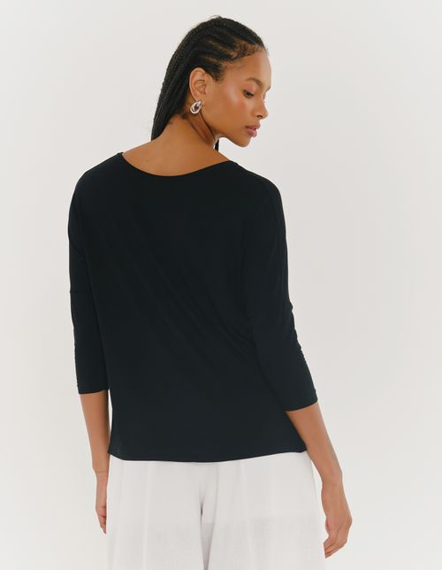 Blusa Manga 7/8 Basic - Preto