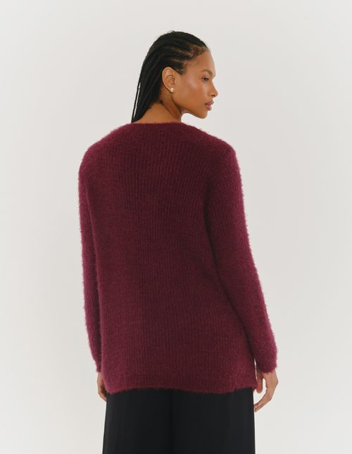 Casaco Tricot Pelo - Terracota