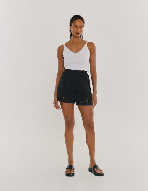 Short Renda Lateral - Preto