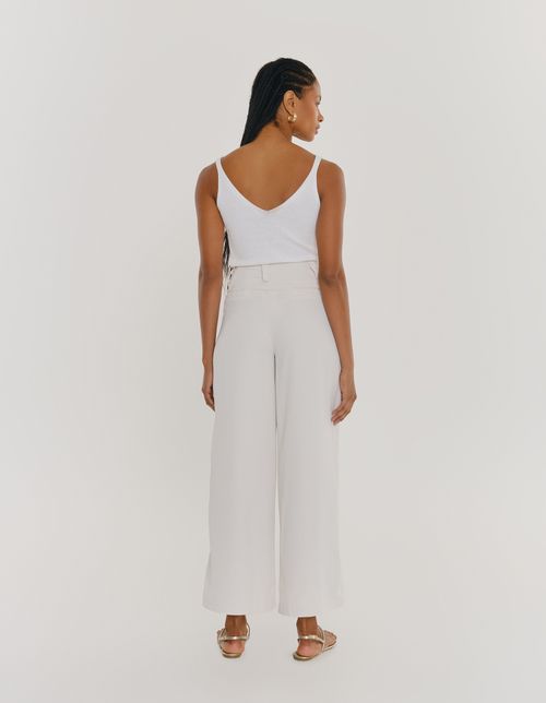 Calça Alfaiataria Pregas - Cinza