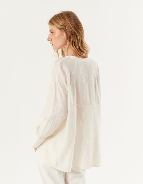 Camisa Ampla Botões - Off White