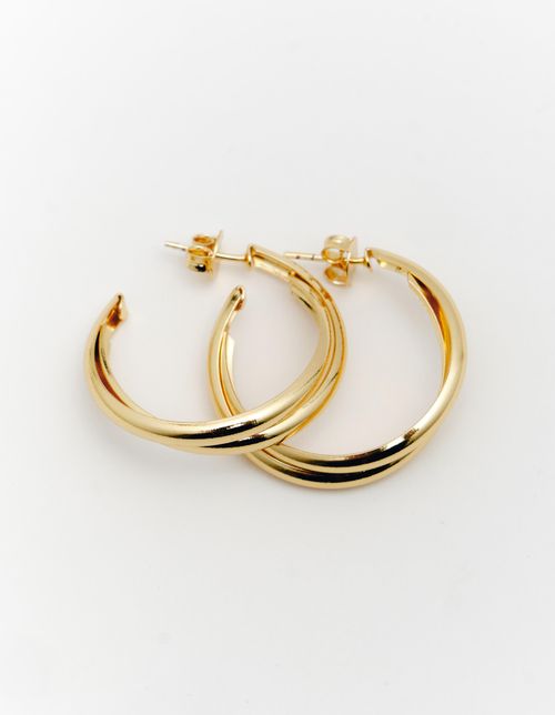 Brinco Duas Argolas - Dourado