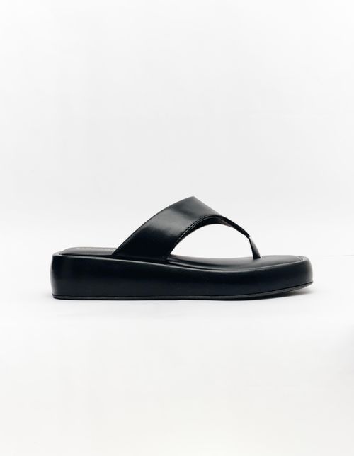 Sandalia Flat Dedo - Preto