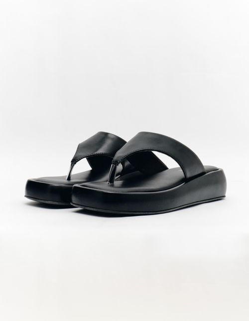 Sandalia Flat Dedo - Preto