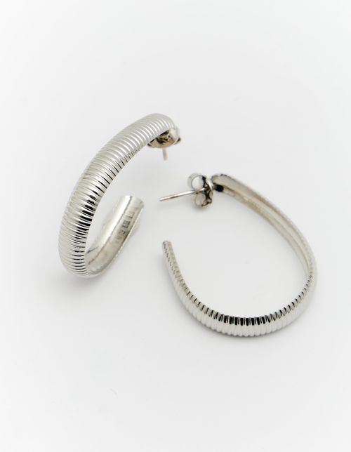 Brinco Argola Gota Texturizada - Niquel