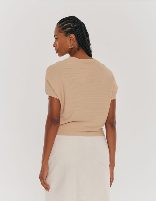 Blusa Tricot Modal Fresh Colors - Caqui